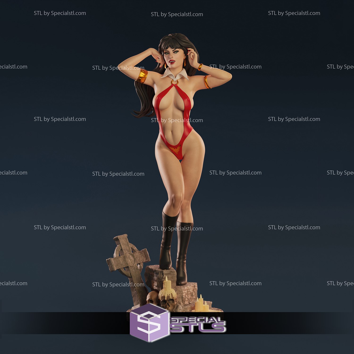 vampirella standing v5 stl files 3d print 3D print model - Mito3D