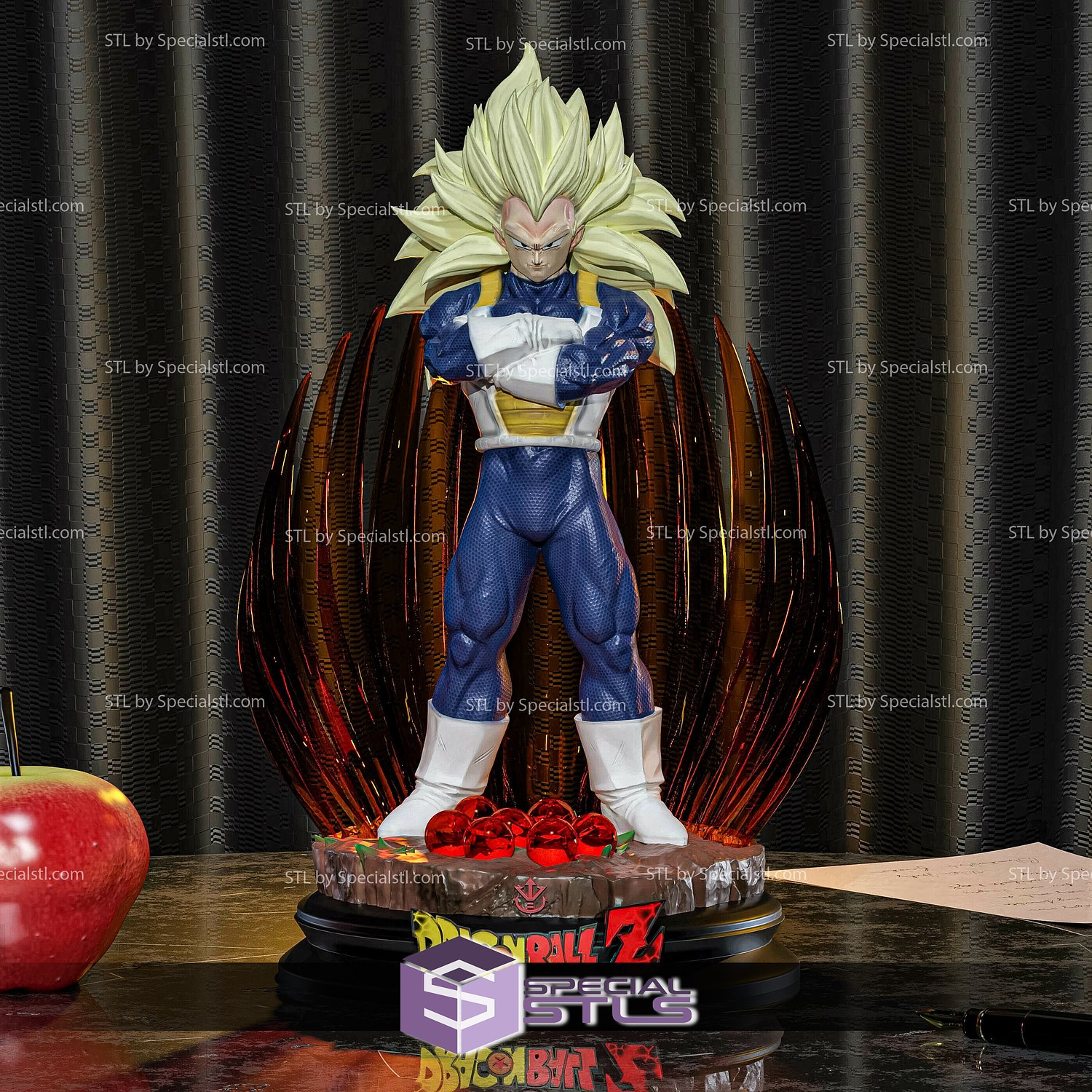 vegeta ssj3 3d impresión modelo esfera dragón stl archivos 3D print model - Mito3D