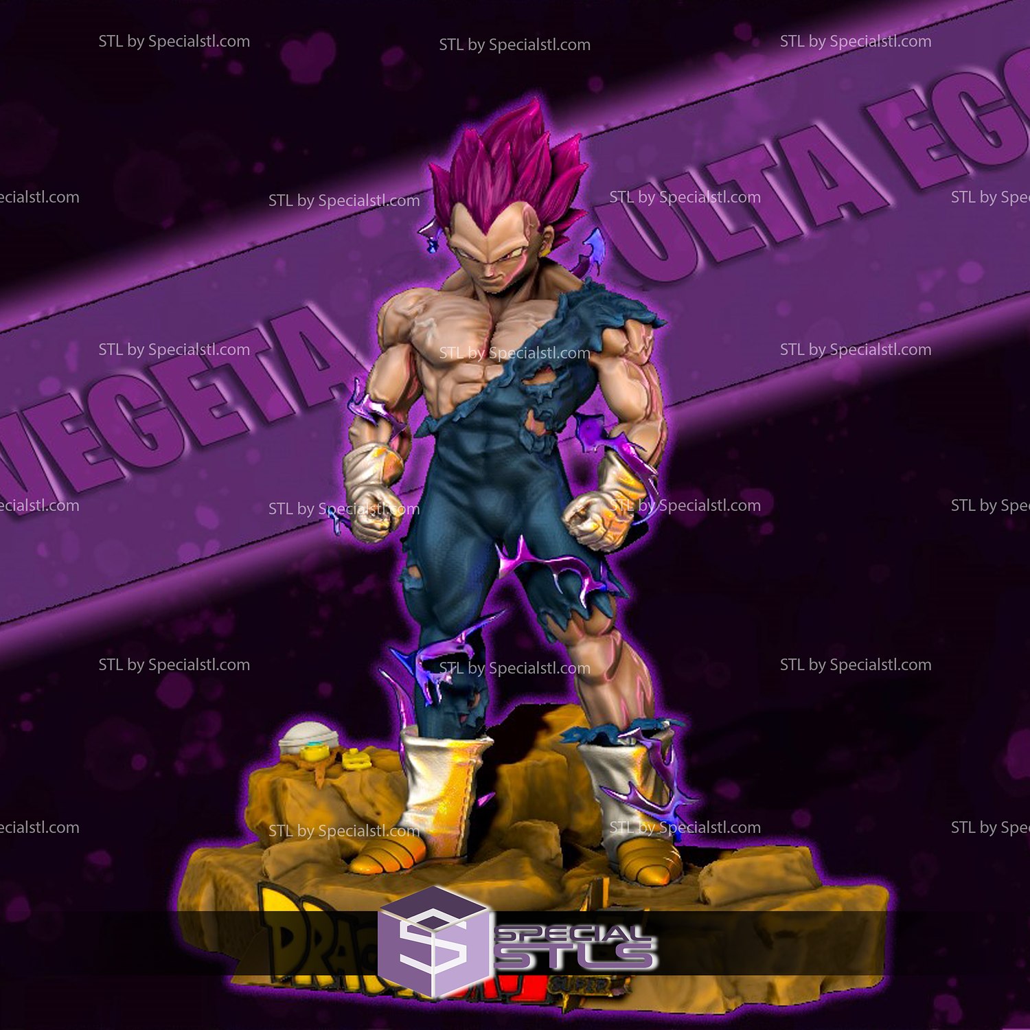 vegeta ultra ego stl files v2 3D print model - Mito3D