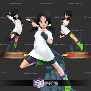 videl action pose dragon ball ready 3d print 3d print model - Mito3D
