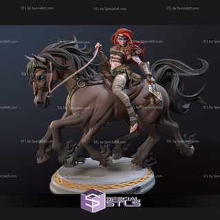 viking ygritte rider sleipnir ready 3d print 3d print model - Mito3D