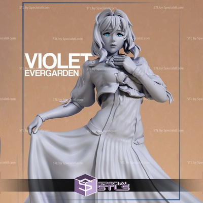 violeta evergarden vestido digital escultura especialstl 3d print model - Mito3D