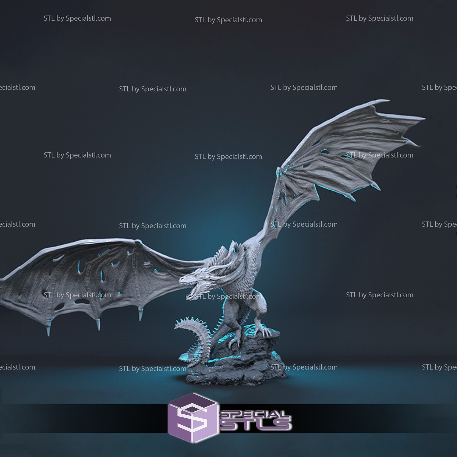viserion ice dragon stl files game throne 3D print model - Mito3D