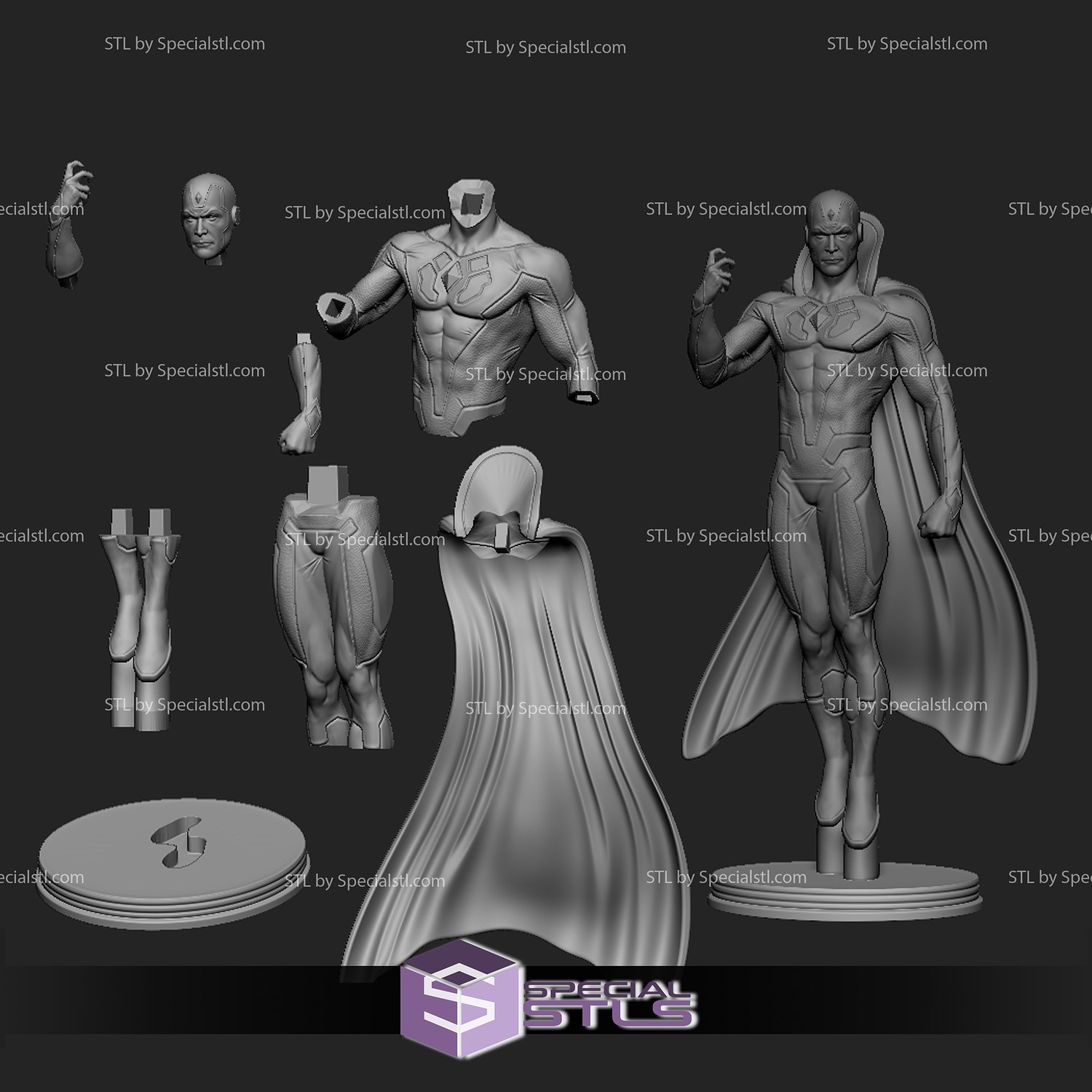 vision classic stl files standing 3D print model - Mito3D