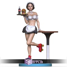 waitress roller skates fanart 3d print model - Mito3D