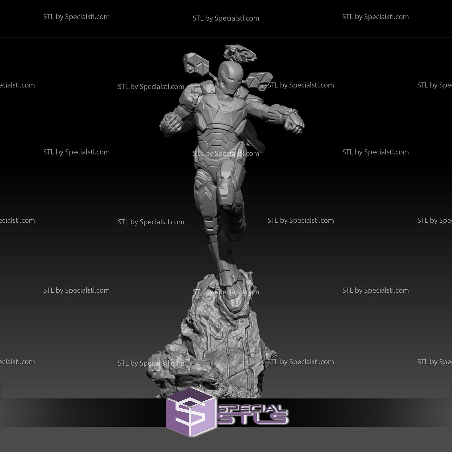 guerre machine action pose stl dossiers 3d impression figurine 3D print model - Mito3D