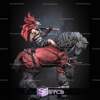war rider boss four horsemen stl miniature 3d printing figurine 3d print model - Mito3D