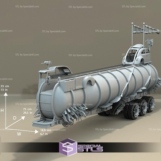war rig tanker stl files mad max 3d print model - Mito3D