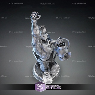 white lantern bust 3d printing figurine dc stl files 3d print model - Mito3D