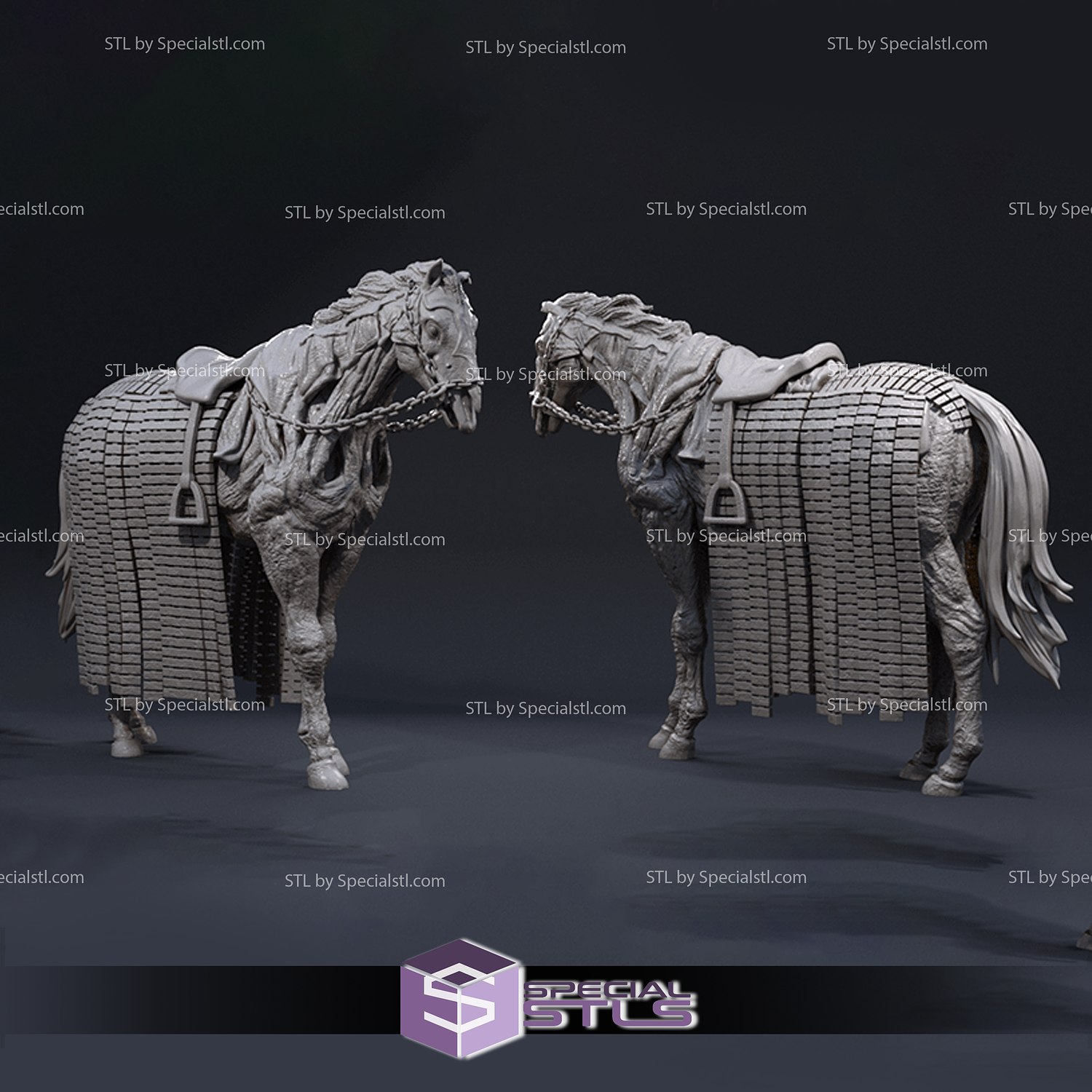wight cavalo stl arquivos jogos trono 3D print model - Mito3D