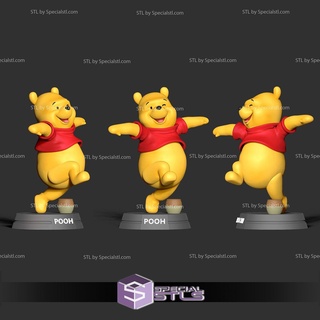 winnie pooh acción pose stl archivos 3d print model - Mito3D