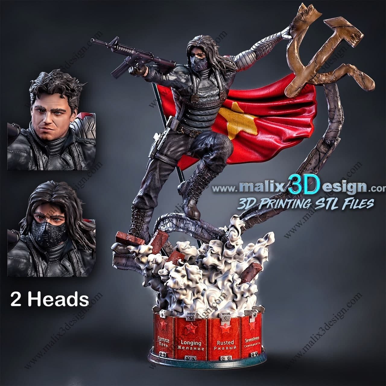 winter soldier communist marvel 3D print model - Mito3D