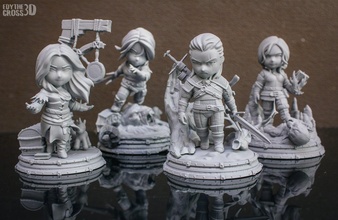 witcher chibi set - 4 models 3d print model - Mito3D