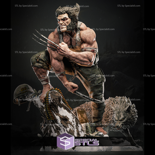 glotón lobo batalla 3d impresión figurilla 3d print model - Mito3D