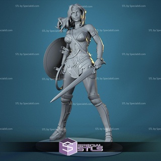 wonder woman stl files standing 3d print model - Mito3D