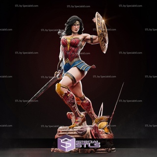 maravilha mulher Guerreiro batalha pronto 3d impressão 3d print model - Mito3D