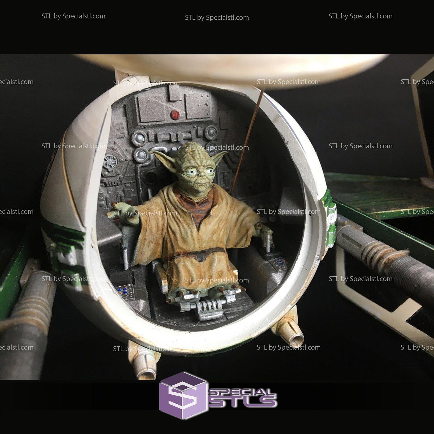 yoda fighter starwas 3d printing figurine 3D print model - Mito3D