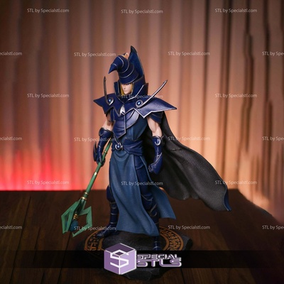 yu-gi-oh sorcerer of dark magic digital sculpture specialstl 3d print model - Mito3D