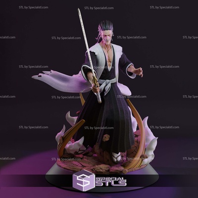 zaraki kenpachi in piedi candeggiare digitale scultura speciale 3d print model - Mito3D