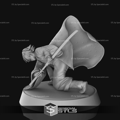 zenitsu agatsuma digital skulptur spezialstl 3d print model - Mito3D