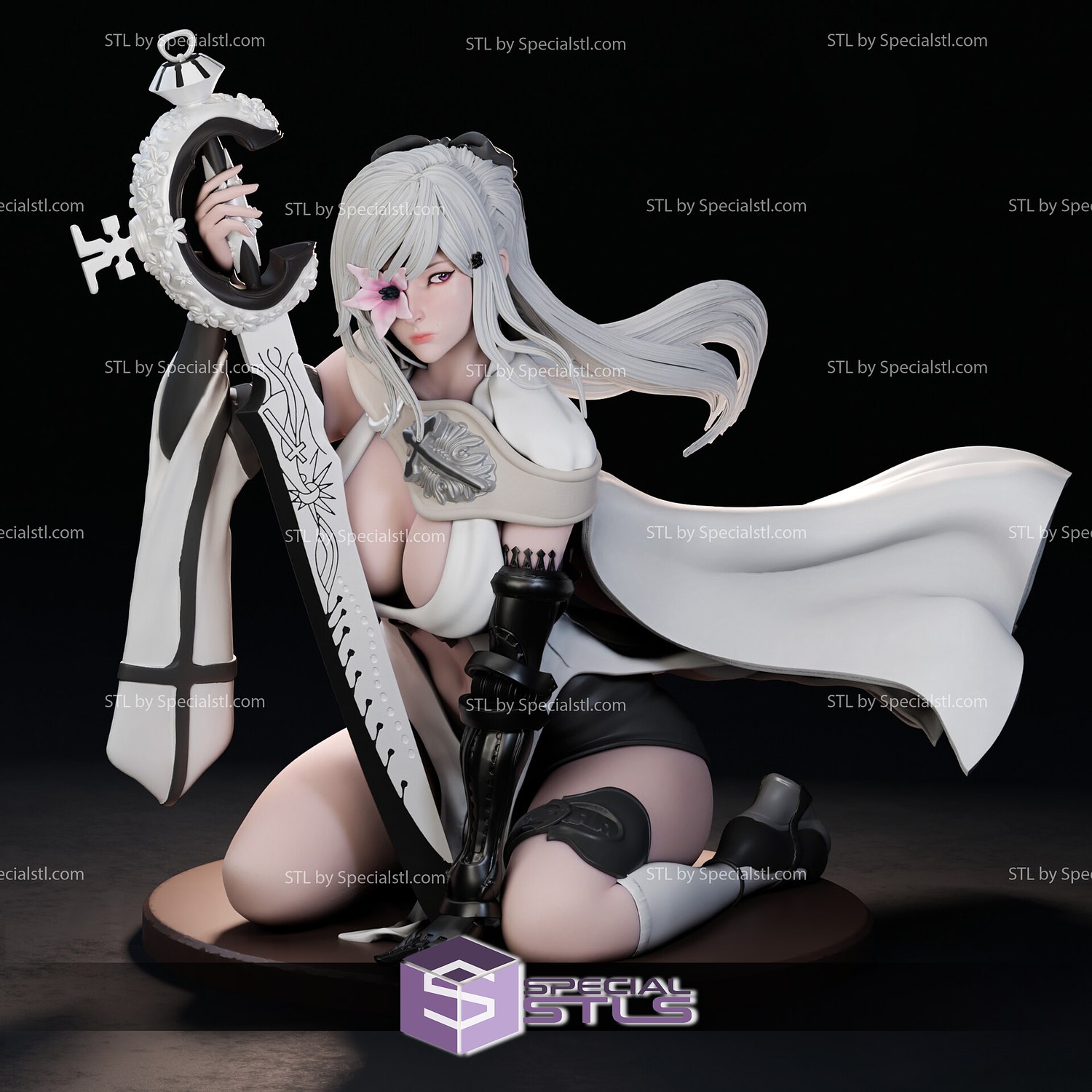 zero drakengard seduta posa 3d stampa figurina 3D print model - Mito3D