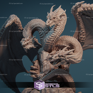 uçurtmalar three headed dragon fanart 3d model 3d print model - Mito3D