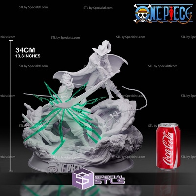 zoro vs mihawk stück diorama 3d modell skulptur spezialstl 3d print model - Mito3D