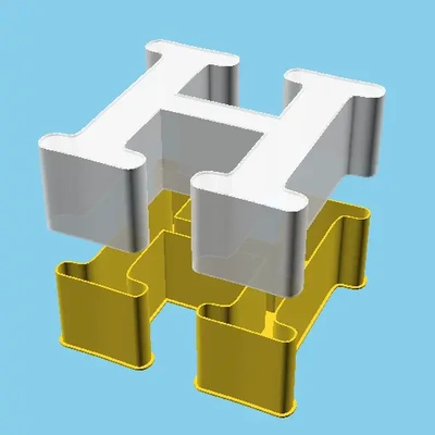 'h' letter nestable box v1 - 3d by ppac on thangs 3d print model - Mito3D