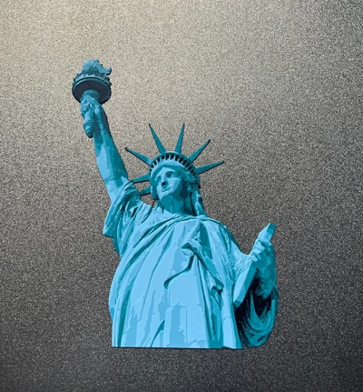 'sunlu' statue of liberty filament painting - 3d by ian smalley on thangs multicolor art multicolour sunlu filamentswap statueofliberty hueforge filamentpainting 3d print model - Mito3D