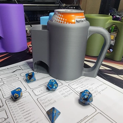 12oz dice tower can cup w basic handle - 3d by glytch on thangs 3d print model - Mito3D
