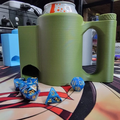 12oz dice tower can cup w storage handle - 3d by glytch on thangs 3d print model - Mito3D