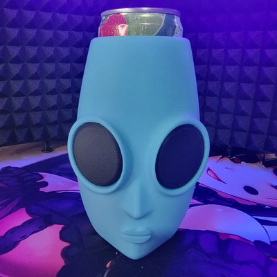 12oz slim extraterrestrial encounter alien head can cup - 3d by glytch on thangs 3d print model - Mito3D