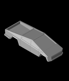 1 64 cybertruck corps roues 3d print model - Mito3D
