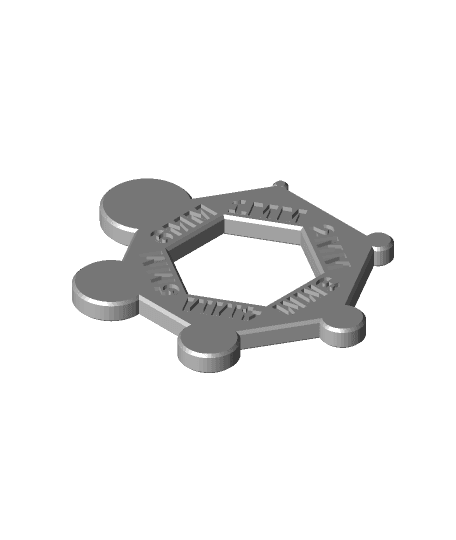 1mm increment radius gauge set - captain gumpy 3D print model - Mito3D