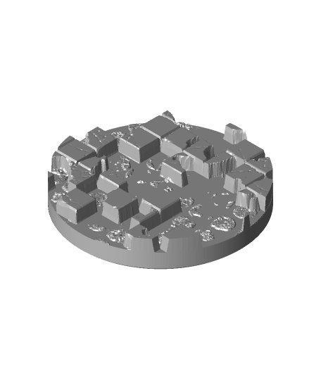 25mm circle square broken tile bases 3d model thangs 3D print model - Mito3D