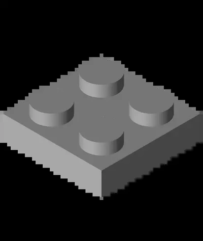 2x2 plat lego brique 3d by dr 3d print model - Mito3D