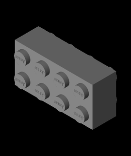 2x4 double côté lego chevalier bizarre 3d print model - Mito3D