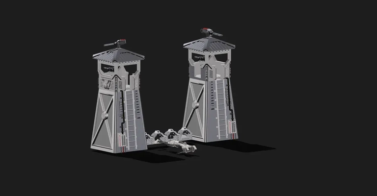 3d mech twin scifi towersstep - by dalek mechanic on thangs 3d print model - Mito3D