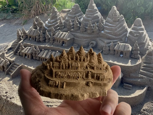 3d tarandı kum kale by 3dwithus teşekkürler sandcastle sanatı kumdan heykel sanat 3d print model - Mito3D