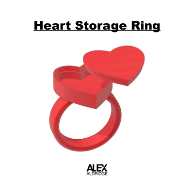 3d valentine's day heart shaped storage ring - by s0urceduty on thangs 3d print model - Mito3D