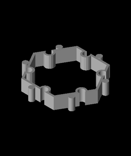 4cm imbriqué hexadécimal tuile Cadre passe temps Jeux 3d print model - Mito3D