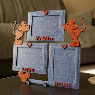 4x6 frame love minnie & mickey mouse thangsframecontest - 3d by ilaria3dmaker on thangs 3d print model - Mito3D