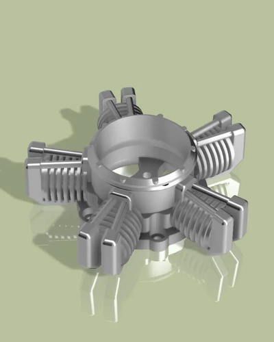 5 silindir radyal motor 3d by yayınlanmış teşekkürler 3d print model - Mito3D