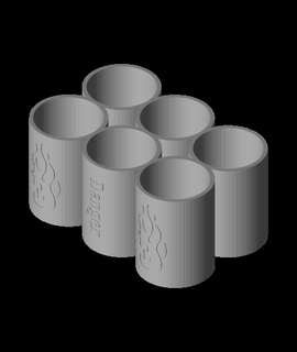 6 paquete caliente salsa botella soporte 3d print model - Mito3D