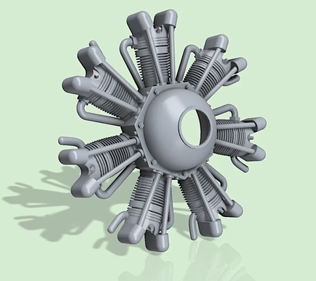 7 cyl dummy radial engine - 3d by airwavested on thangs 3d print model - Mito3D