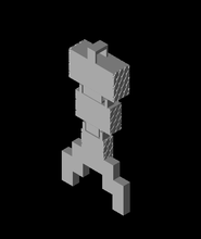 8-bit mermaid tail keychain 3d model thangs 3d print model - Mito3D