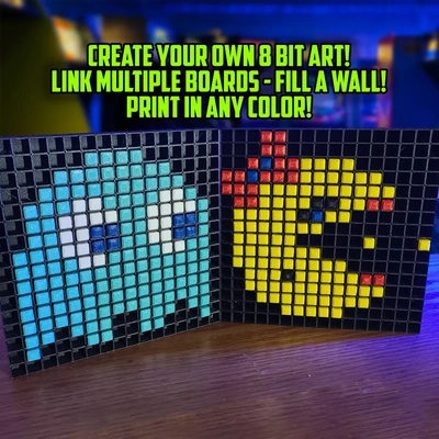 8 po murale creatore pixel arte 3d by creatori mescolare on grazie retrò arcade pokemon pac uomo ragazzi 3d print model - Mito3D