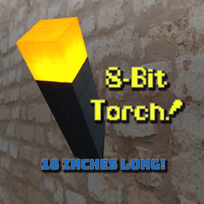 8 bit torch - video game inspired wall sconce 3d by makers mashup on thangs rectangle minecraft games lamp lamps 3d print model - Mito3D