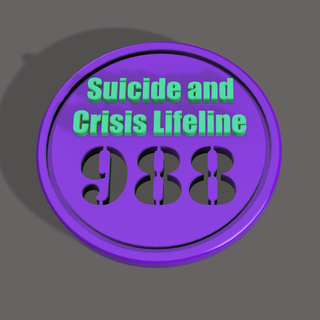 988 suicide crisis lifeline coin - kcwarthog 3d print model - Mito3D