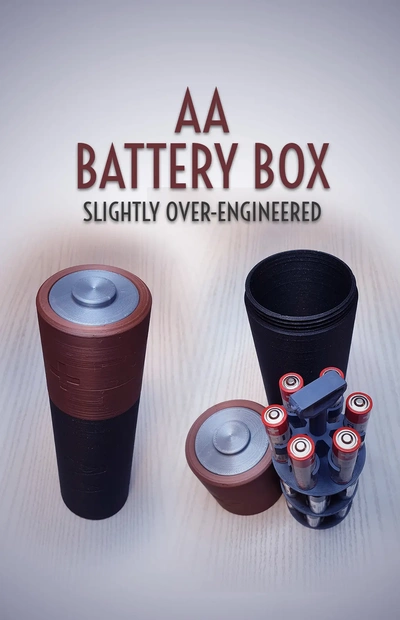 aa batteria scatola 3d by jaatinen3d on grazie batterie contenitore tubo modellino in scala organizzazione organizzatore 3d print model - Mito3D